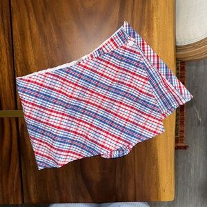 Frankie’s Bikini Sterling Cotton Mini Skort in Americana Plaid